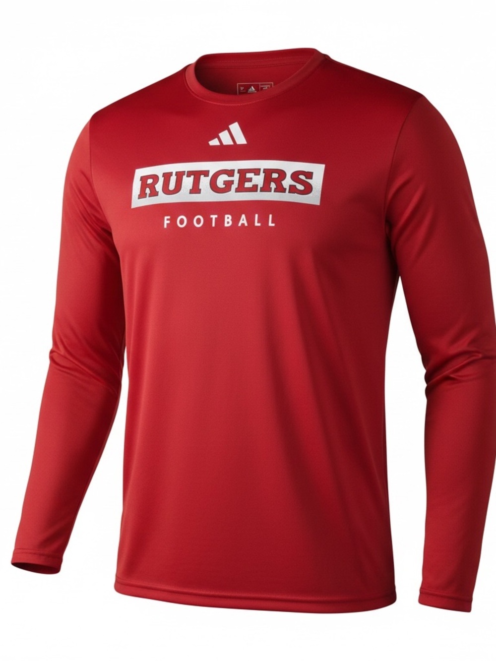 adidas Rutgers Football Long-Sleeve Performance Top - Red & White